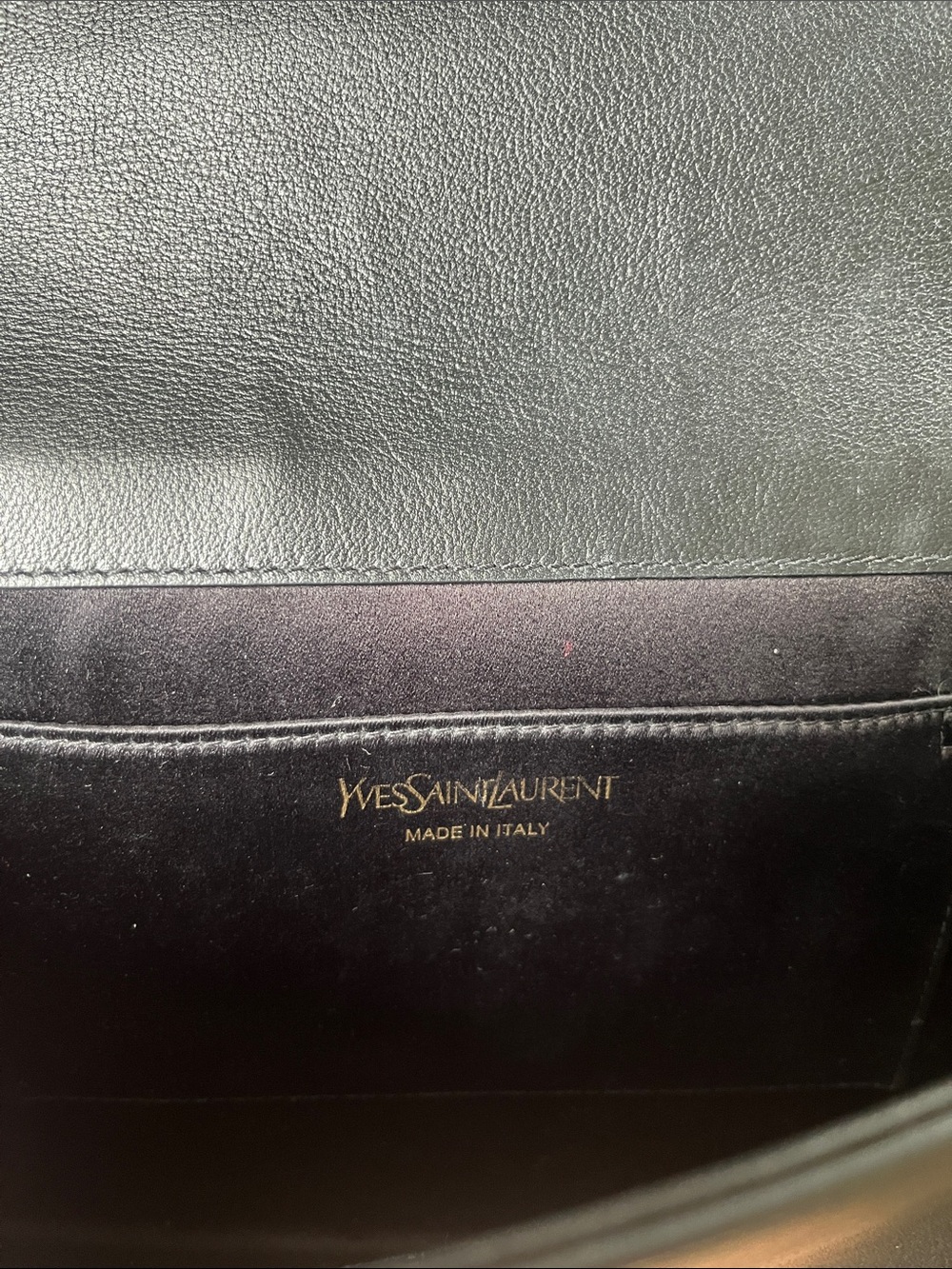 Saint Laurent Black Embossed YSL Leather Envelope Clutch - Picture 3 of 10